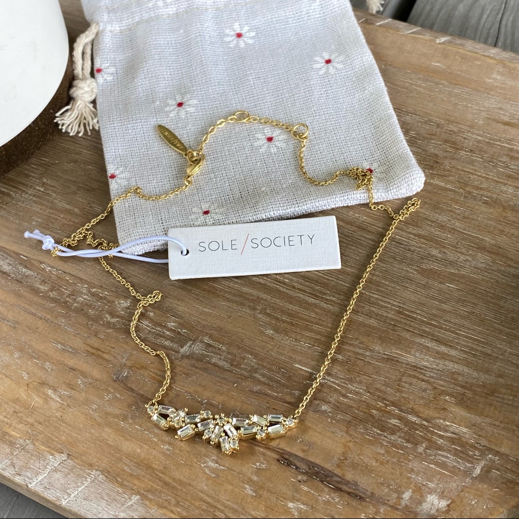 Sole Society Crystal Cluster Pendant Necklace